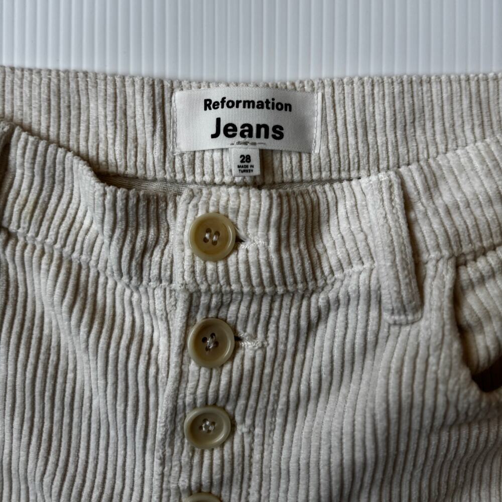 Reformation Cynthia Corduroy Pants 28 Cream Straight Cozy Nostalgic Retro Ivy - Picture 4 of 16